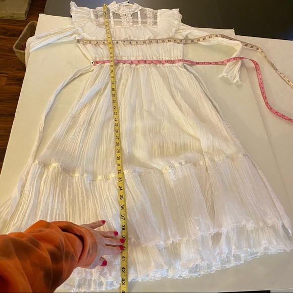 Gunne Sax Vintage 70s Dress Size Small Cottagecore Lace Ruffle Wedding Dress EUC - Picture 7 of 16